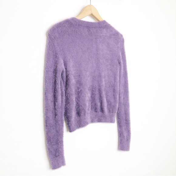 Sunday best purple eyelash crewneck pullover kitten sweater - Picture 8 of 12